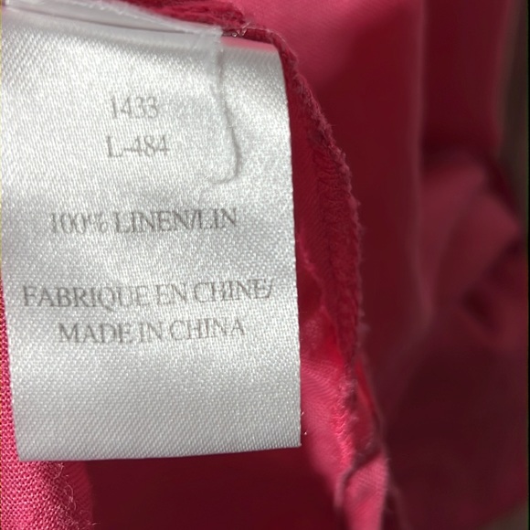 Lily moss pink button front linen top size Large - Picture 8 of 13